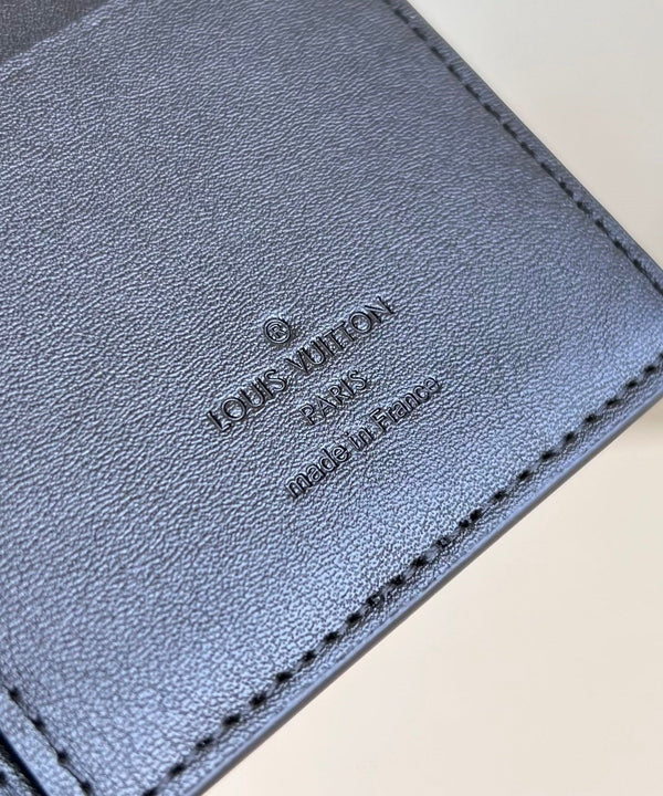 BRAZZA WALLET 19CM BLACK CALFSKIN