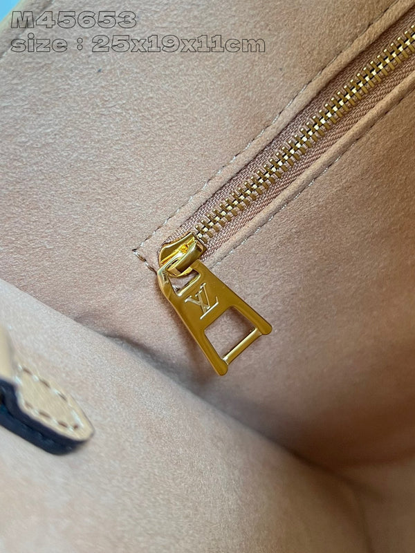 Onthego Pm 25 Brown Beige Monogram Empreinte Calfskin