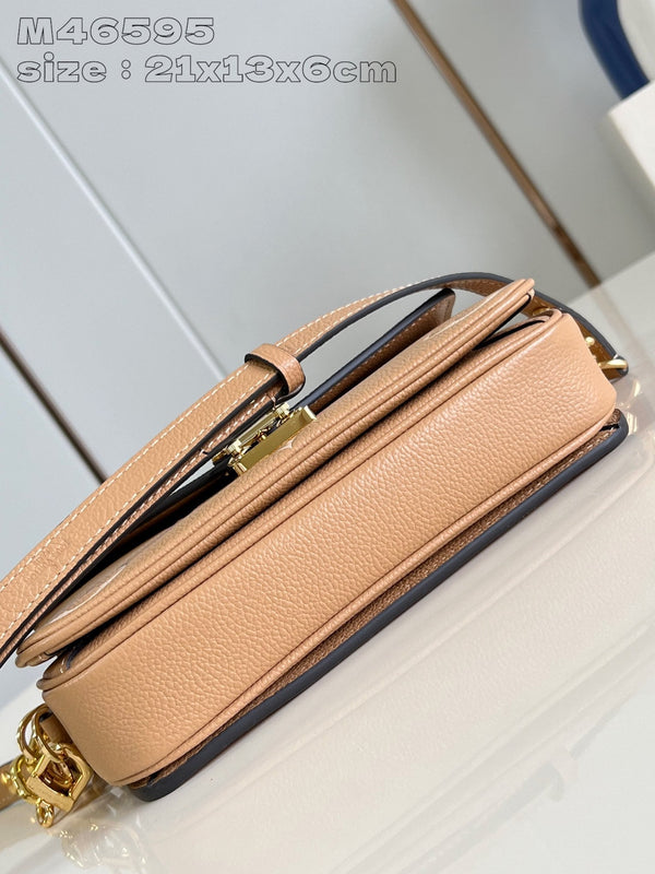 Pochette Metis East West 21.5 Brown White Monogram Empreinte Calfskin