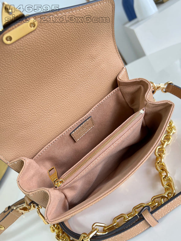 Pochette Metis East West 21.5 Brown White Monogram Empreinte Calfskin