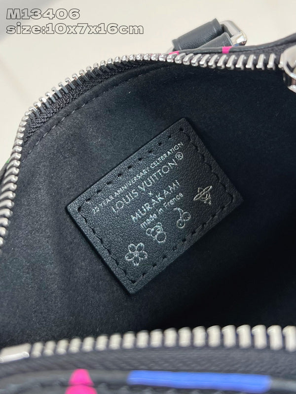 LV x TM Nano Speedy 16cm Black Multicolored Monogram coated canvas