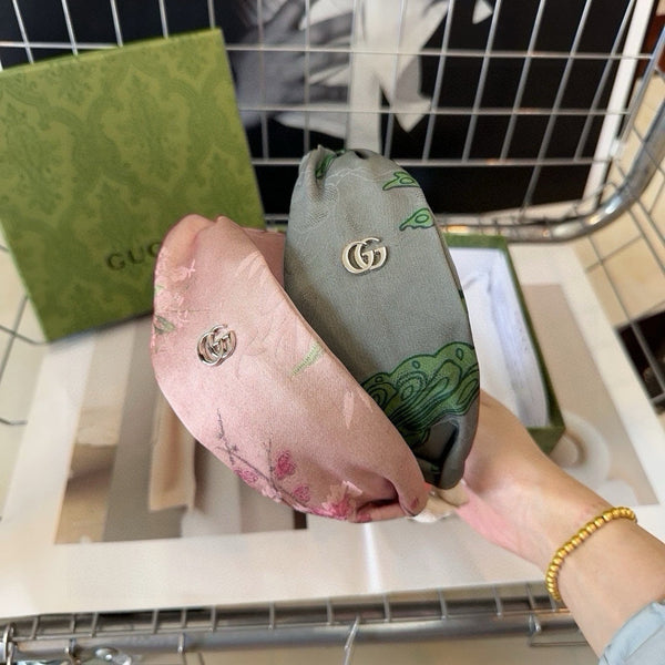 SMOKE GRAY SILK-BLEND HAIRBAND 407924