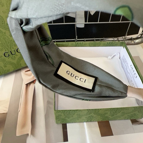 SMOKE GRAY SILK-BLEND HAIRBAND 407924