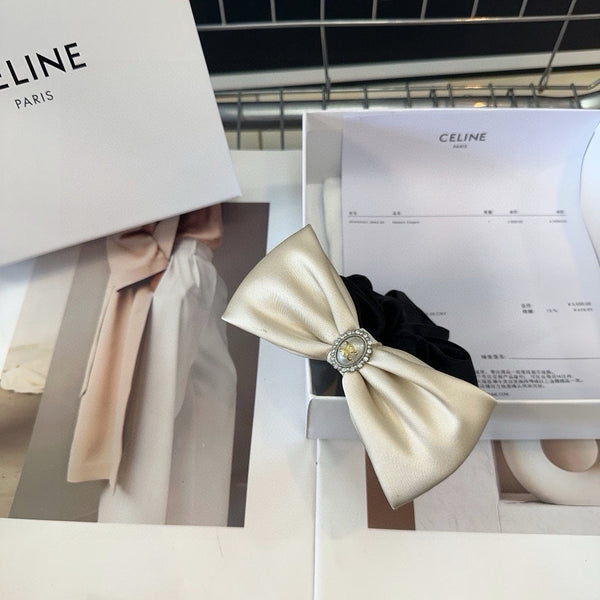 WHITE MIX BLACK SILK SCRUNCHIE 410892