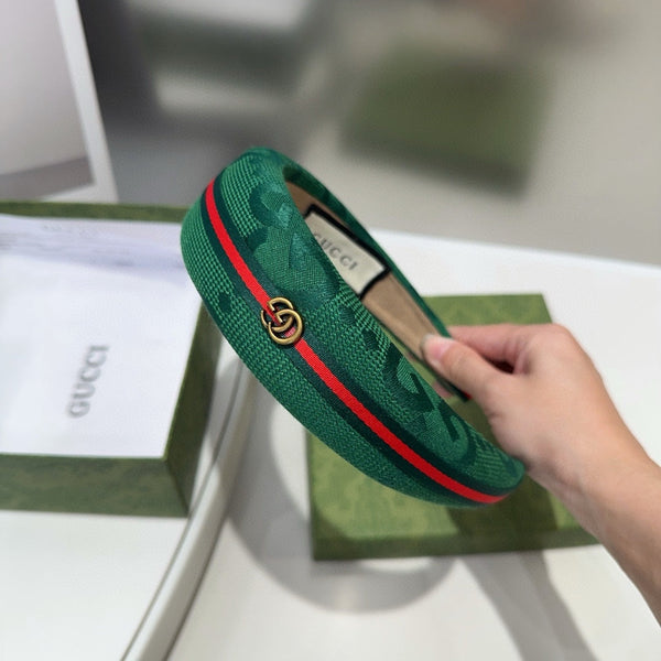 THICK HEADBAND IN FUN GREEN CANVAS WITH WEB 423669