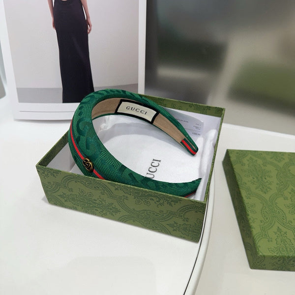 THICK HEADBAND IN FUN GREEN CANVAS WITH WEB 423669