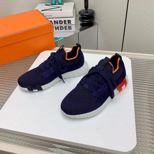 HM Depart Slip-on Sneaker In Navy Blue Woven Fabric 106330