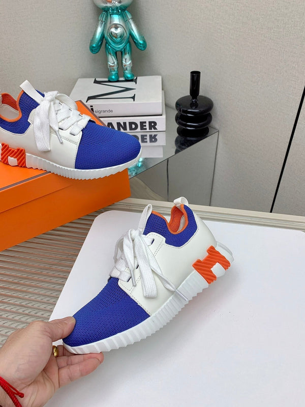 Sneaker slip-on HM Depart in tessuto blu intrecciato 106339