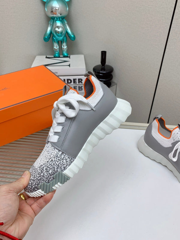 Sneaker slip-on HM Depart in tessuto intrecciato grigio omber 106335