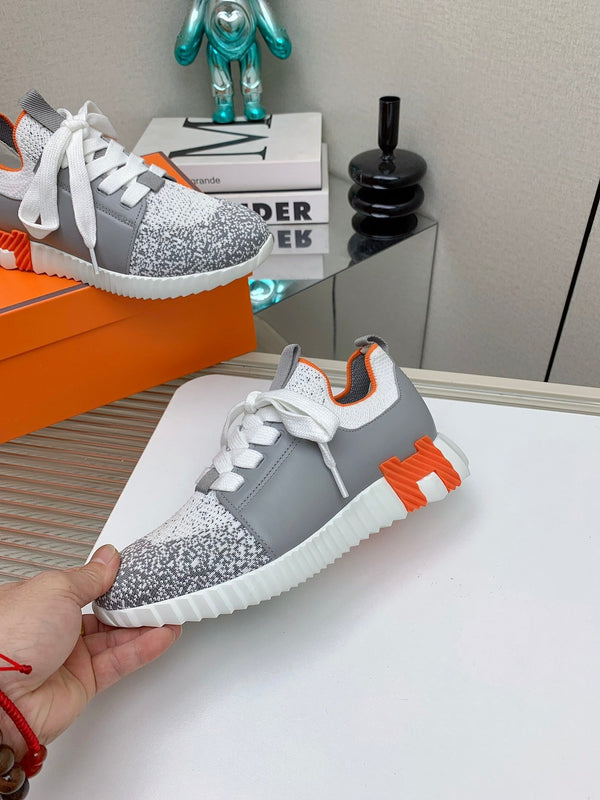 Sneaker slip-on HM Depart in tessuto intrecciato grigio omber 106335