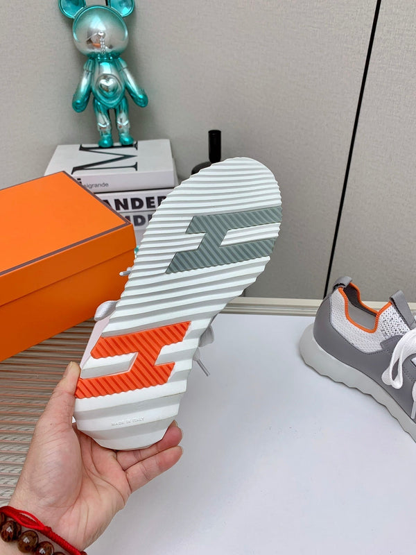 Sneaker slip-on HM Depart in tessuto intrecciato grigio omber 106335