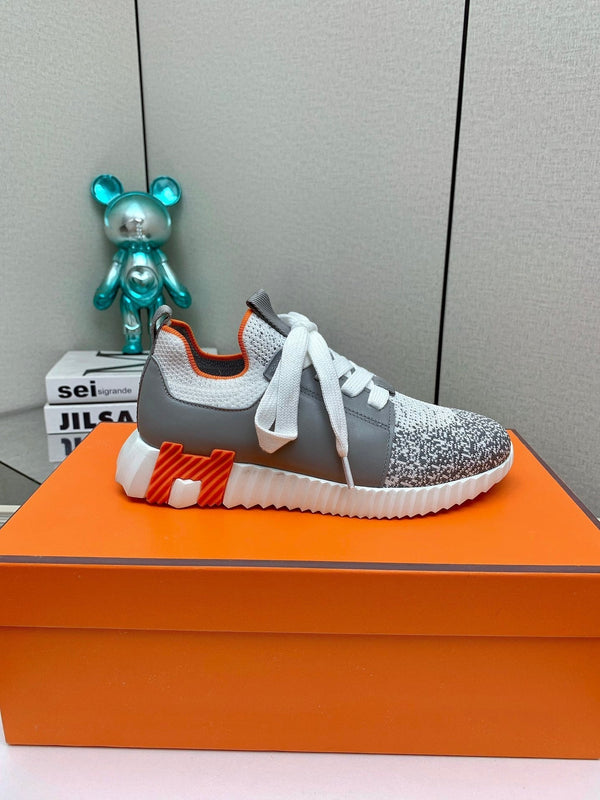 Sneaker slip-on HM Depart in tessuto intrecciato grigio omber 106335