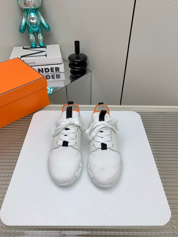 HM Depart Slip-on Sneaker In White Woven Fabric 106327