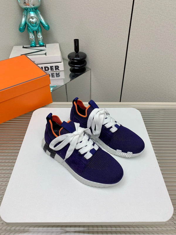 HM Depart Slip-on Sneaker In Navy Blue Woven Fabric 106325