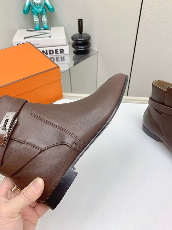 Stivaletto HM Neo in pelle di vitello marrone terra 971365