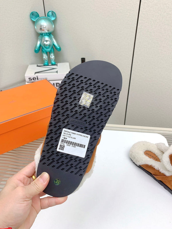 HM Mule 30mm In Caramel With Fleece And Suede Lining 971398