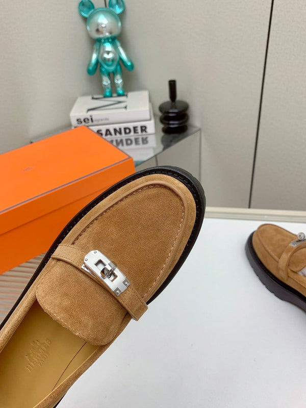 Mocassino HM Icone in pelle scamosciata marrone 971405