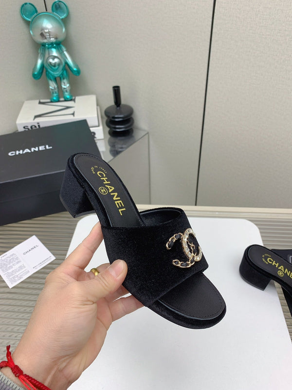 CC Mule Sandals 50m In Black Velvet 148971