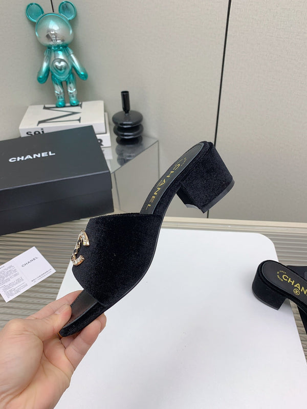 CC Mule Sandals 50m In Black Velvet 148971