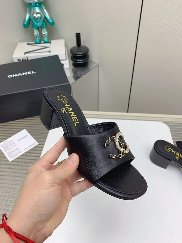 CC Mule Sandals 50m In Black Lambskin 148976