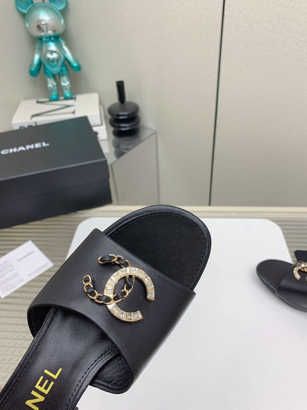 CC Mule Sandals 50m In Black Lambskin 148976