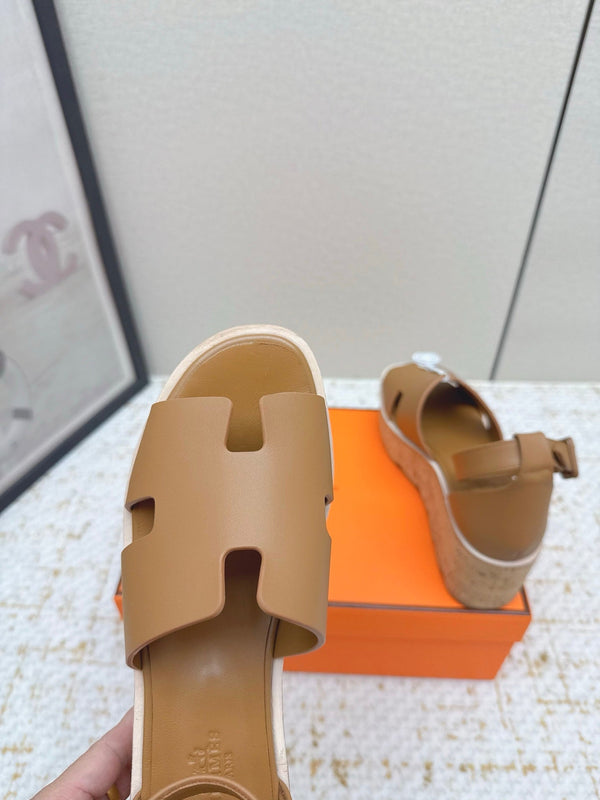 HM Luce 30 Sandal 65mm Brown Cowhide Cork 477969