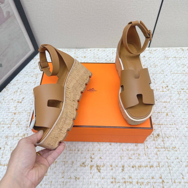 HM Luce 30 Sandal 65mm Brown Cowhide Cork 477969