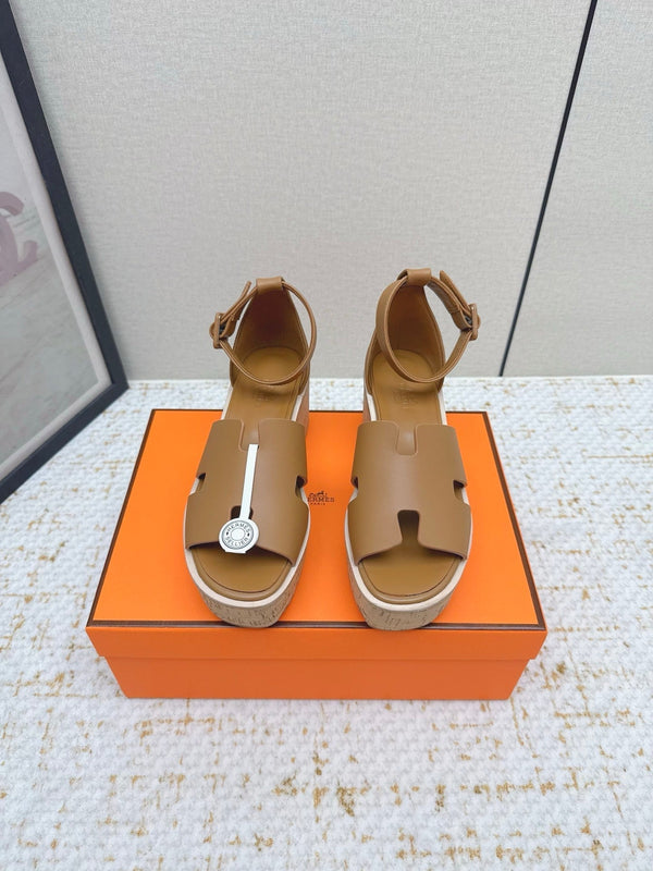 HM Luce 30 Sandal 65mm Brown Cowhide Cork 477969