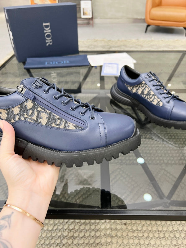 CD COMBAT DERBY SHOE NAVY CALFSKIN
