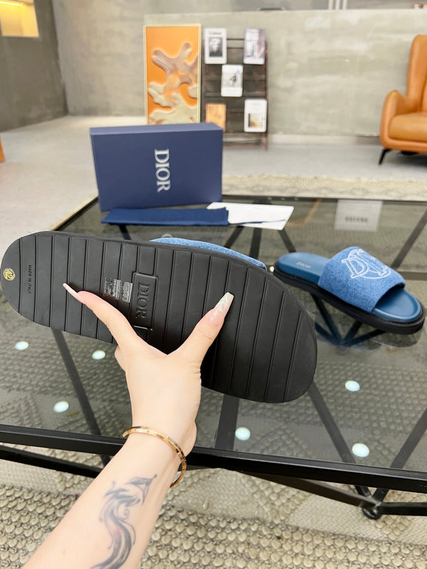 CD AQUA SLIDE SANDAL BLUE DENIM