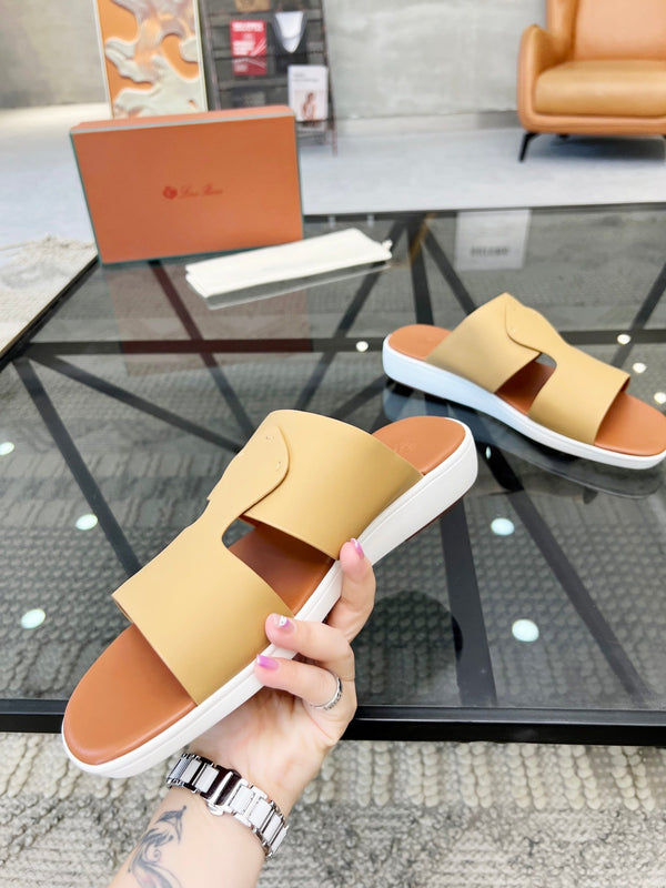 LP CROSSOVER SLIPPERS PALE ORANGE CALFSKIN