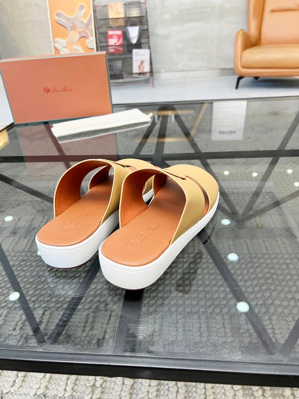 LP CROSSOVER SLIPPERS PALE ORANGE CALFSKIN