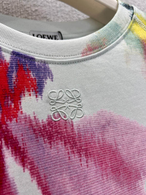Loewe 25 Floral Ombré Crewneck Short-sleeved T-shirt Cotton Viscose 222659