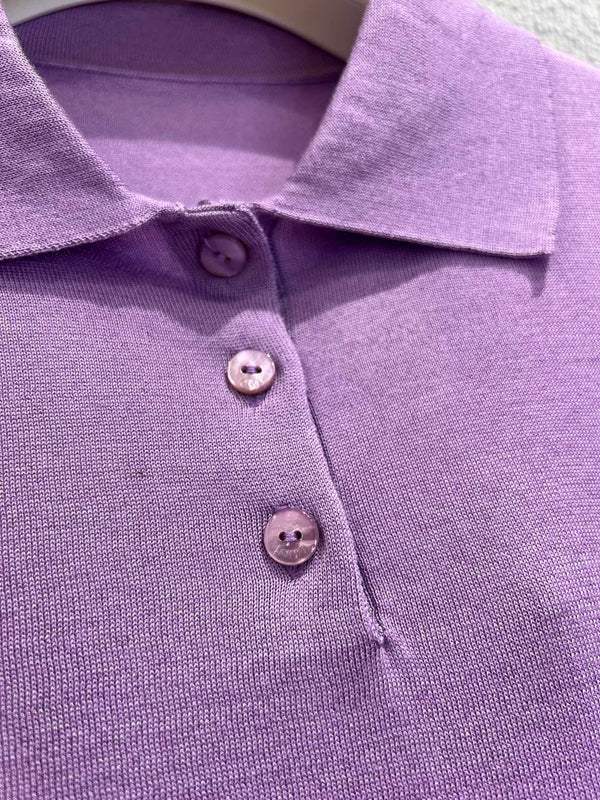 Loewe 25 Short-sleeved Top Purple Cashmere Silk