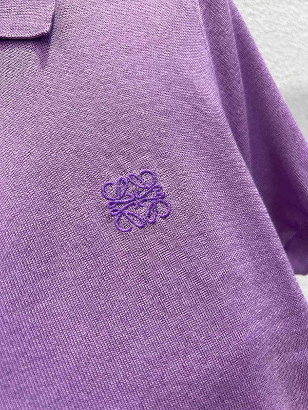 Loewe 25 Short-sleeved Top Purple Cashmere Silk