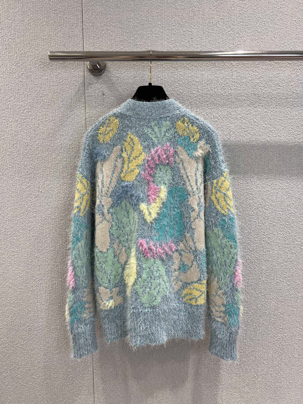 CC Cardigan Multicolor Wool Silk Cashmere