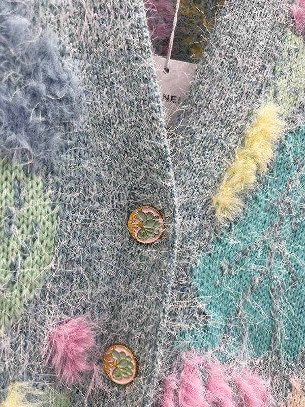 CC Cardigan Multicolor Wool Silk Cashmere