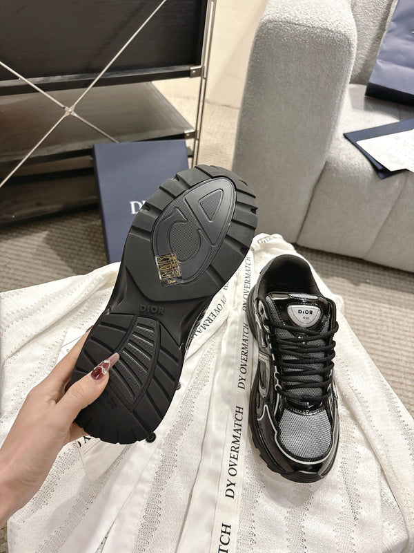 CD B30 Sneakers Patent Black Silver Gray Technology Fabric 438320