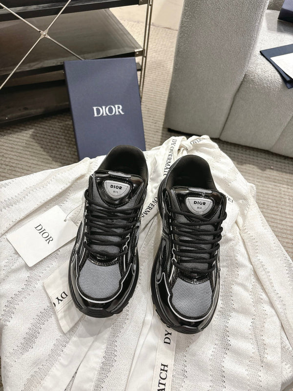 CD B30 Sneakers Patent Black Silver Gray Technology Fabric 438320