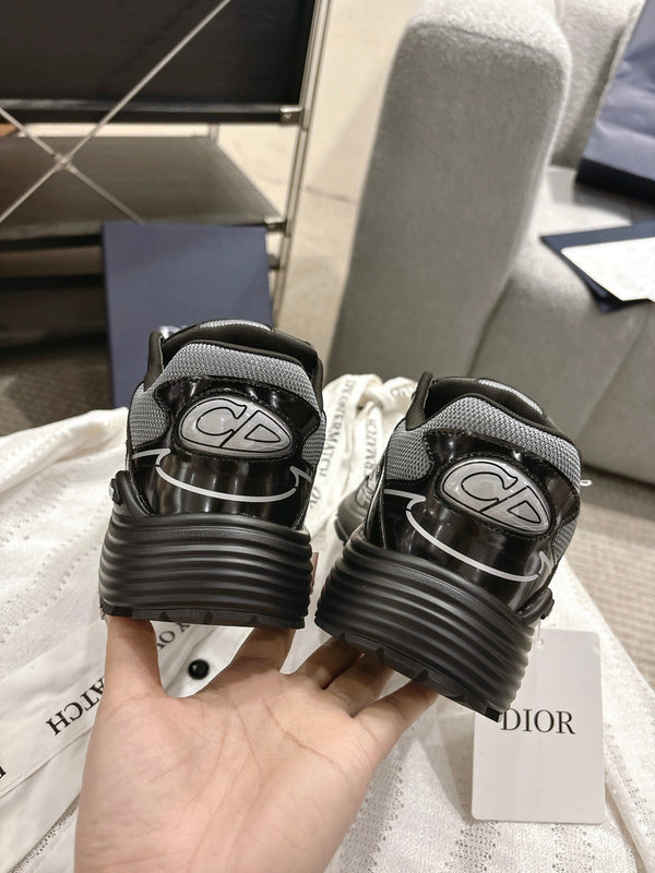 CD B30 Sneakers Patent Black Silver Gray Technology Fabric 438320