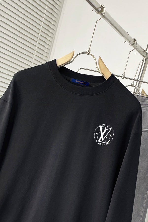 MAGLIONE LV IN COTONE NERO 239600