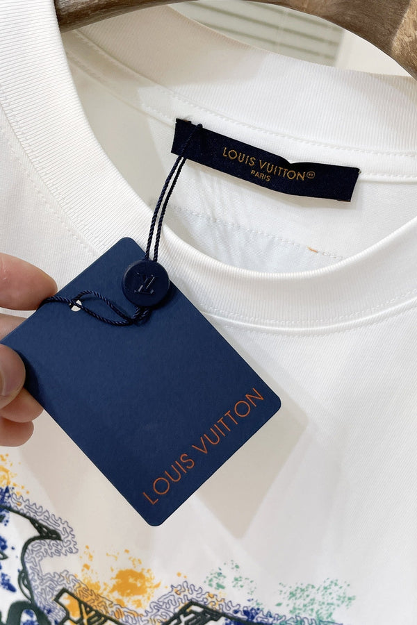 T-SHIRT LV BIANCA MISTO COTONE COLORATO 239605