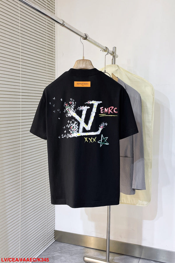 T-SHIRT LV NERA MISTO COTONE COLORATO 239607