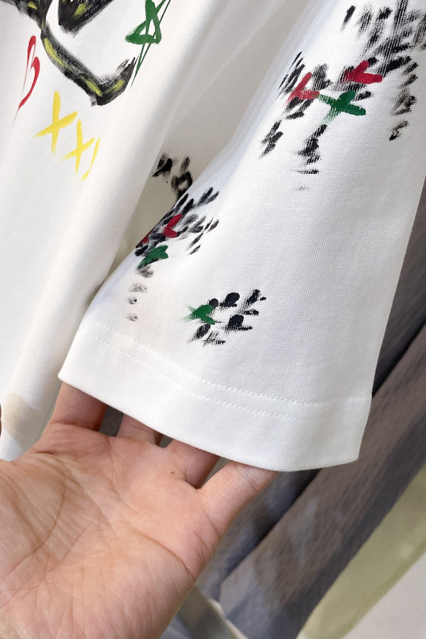 T-SHIRT LV BIANCA MISTO COTONE COLORATO 239606