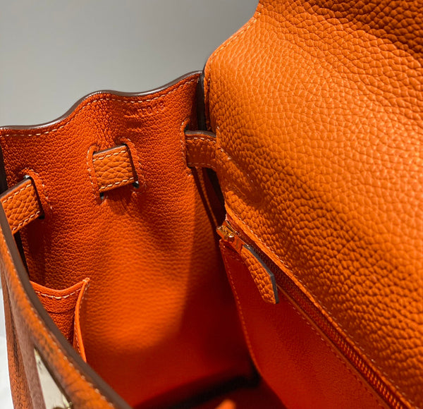 HM KELLY 28CM ORANGE TOGO GOLD HARDWARE