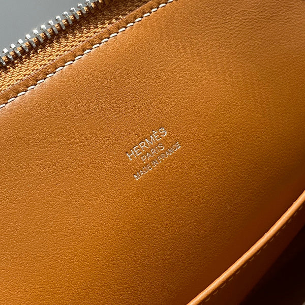 HM Bolide 25 Ginger Epsom Leather Silver Hardware 237397