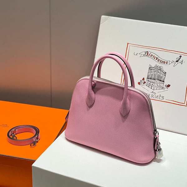 HM Bolide 25 Baby Pink Epsom Leather Silver Hardware 237423