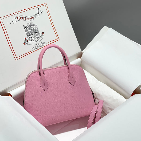 HM Bolide 25 Baby Pink Epsom Leather Silver Hardware 237423