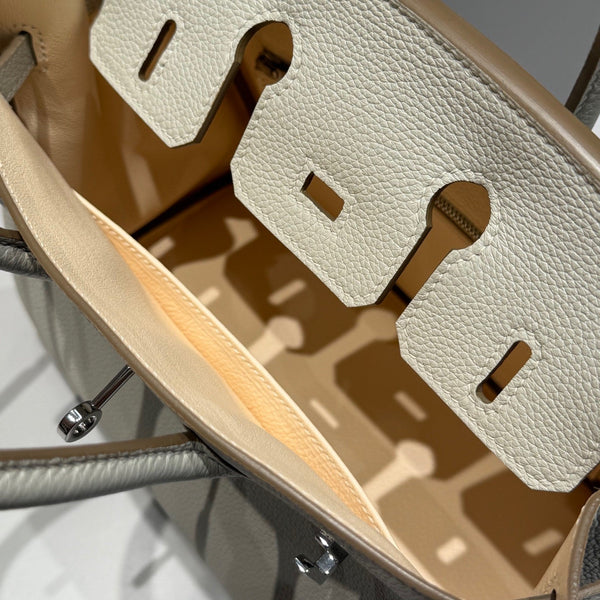 HM BIRKIN 25CM WHITE TOGO LEATHER SILVER HARDWARE 237490