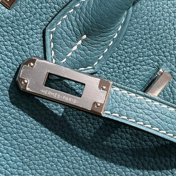 HM BIRKIN 25CM TEAL GREEN TOGO LEATHER SILVER HARDWARE 237510